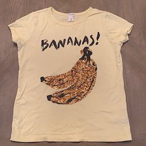 J. Crew girls sequin bananas 🍌 graphic tee